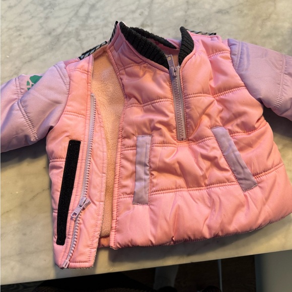 Buckle Me Baby - Pink and Purple Kids Puffer Jacket 6-9 months - Picture 4 of 4